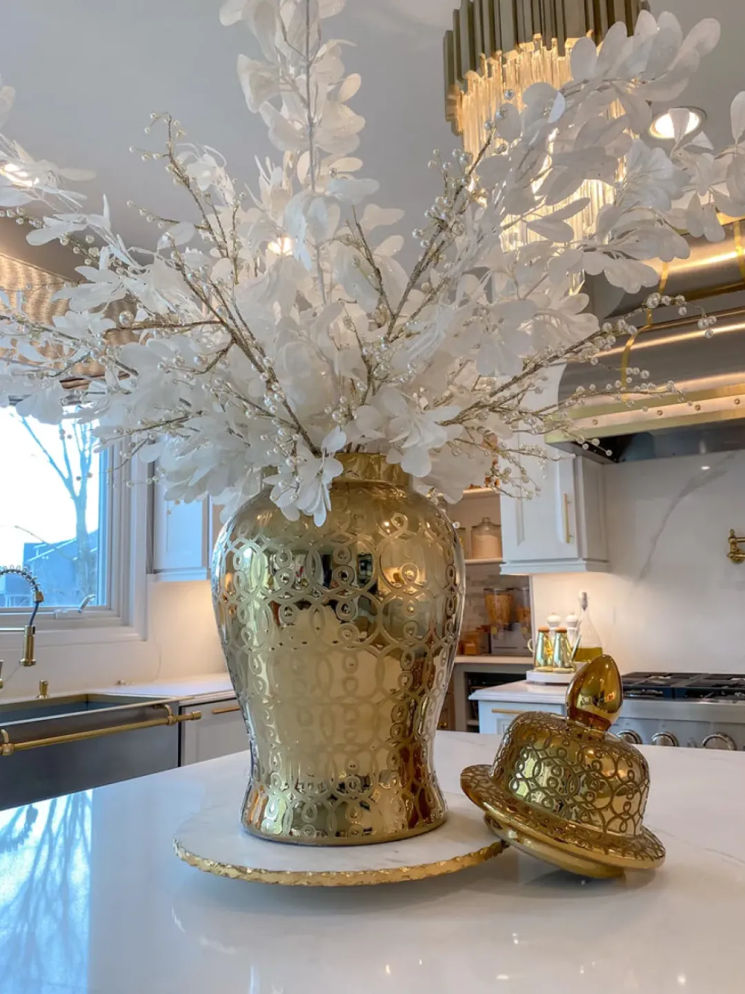 Inspire Me! Home Decor Oversized Gold Ginger Jar With Lid Discount