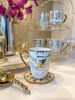 Inspire Me! Home Decor 16 Oz. Abstract Gold Pattern Print Mugs – (6 Designs) Online