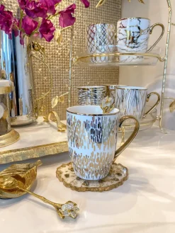 Inspire Me! Home Decor 16 Oz. Abstract Gold Pattern Print Mugs – (6 Designs) Online