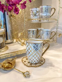Inspire Me! Home Decor 16 Oz. Abstract Gold Pattern Print Mugs – (6 Designs) Online