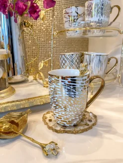 Inspire Me! Home Decor 16 Oz. Abstract Gold Pattern Print Mugs – (6 Designs) Online