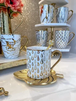 Inspire Me! Home Decor 14 Oz. Detailed Abstract Gold Pattern Print Mugs (6 Designs) Online
