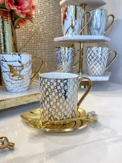 Inspire Me! Home Decor 14 Oz. Detailed Abstract Gold Pattern Print Mugs (6 Designs) Online