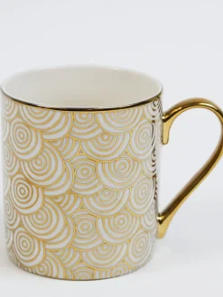 Inspire Me! Home Decor 14 Oz. Detailed Abstract Gold Pattern Print Mugs (6 Designs) Online