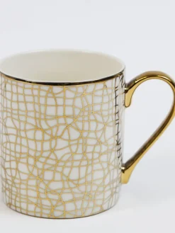 Inspire Me! Home Decor 14 Oz. Detailed Abstract Gold Pattern Print Mugs (6 Designs) Online