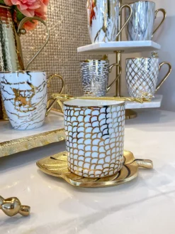 Inspire Me! Home Decor 14 Oz. Detailed Abstract Gold Pattern Print Mugs (6 Designs) Online
