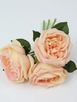 Inspire Me! Home Decor 11.5″ Peach Real Touch Garden Rose Bundle Discount