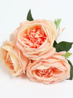 Inspire Me! Home Decor 11.5″ Peach Real Touch Garden Rose Bundle Discount