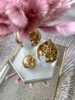 Inspire Me! Home Decor Pearlized Hexagon Trays With Gold Handles (2 Sizes) Discount