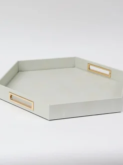 Inspire Me! Home Decor Pearlized Hexagon Trays With Gold Handles (2 Sizes) Discount