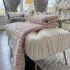 Inspire Me! Home Decor PILLOWS, RUGS, & THROWS Blush Faux Fur Throw Hot