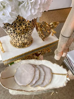 Inspire Me! Home Decor Pink Brushed Metallic Pillar Candle Sale
