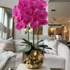 Inspire Me! Home Decor Pink Faux Orchid In Beveled Gold Pot “From Pops Of Color Home Collection” Floral Stems Online