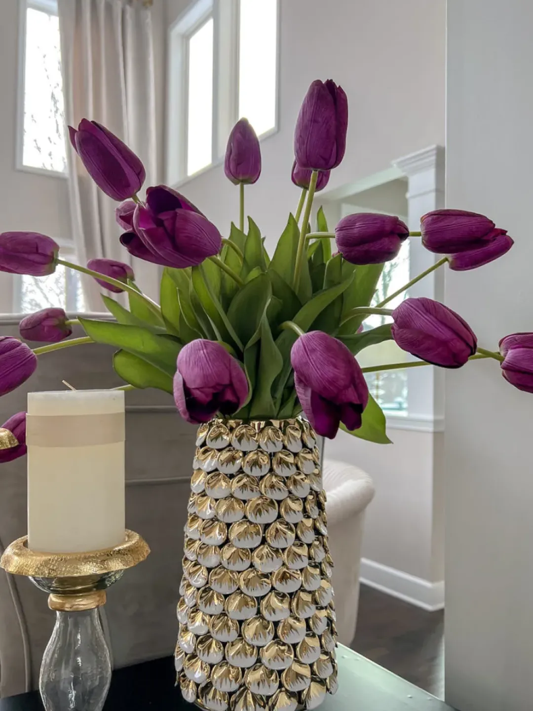 Inspire Me! Home Decor 27″ Pink Real Touch Tulip Stem New