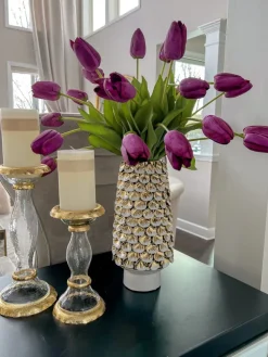 Inspire Me! Home Decor 27″ Pink Real Touch Tulip Stem New