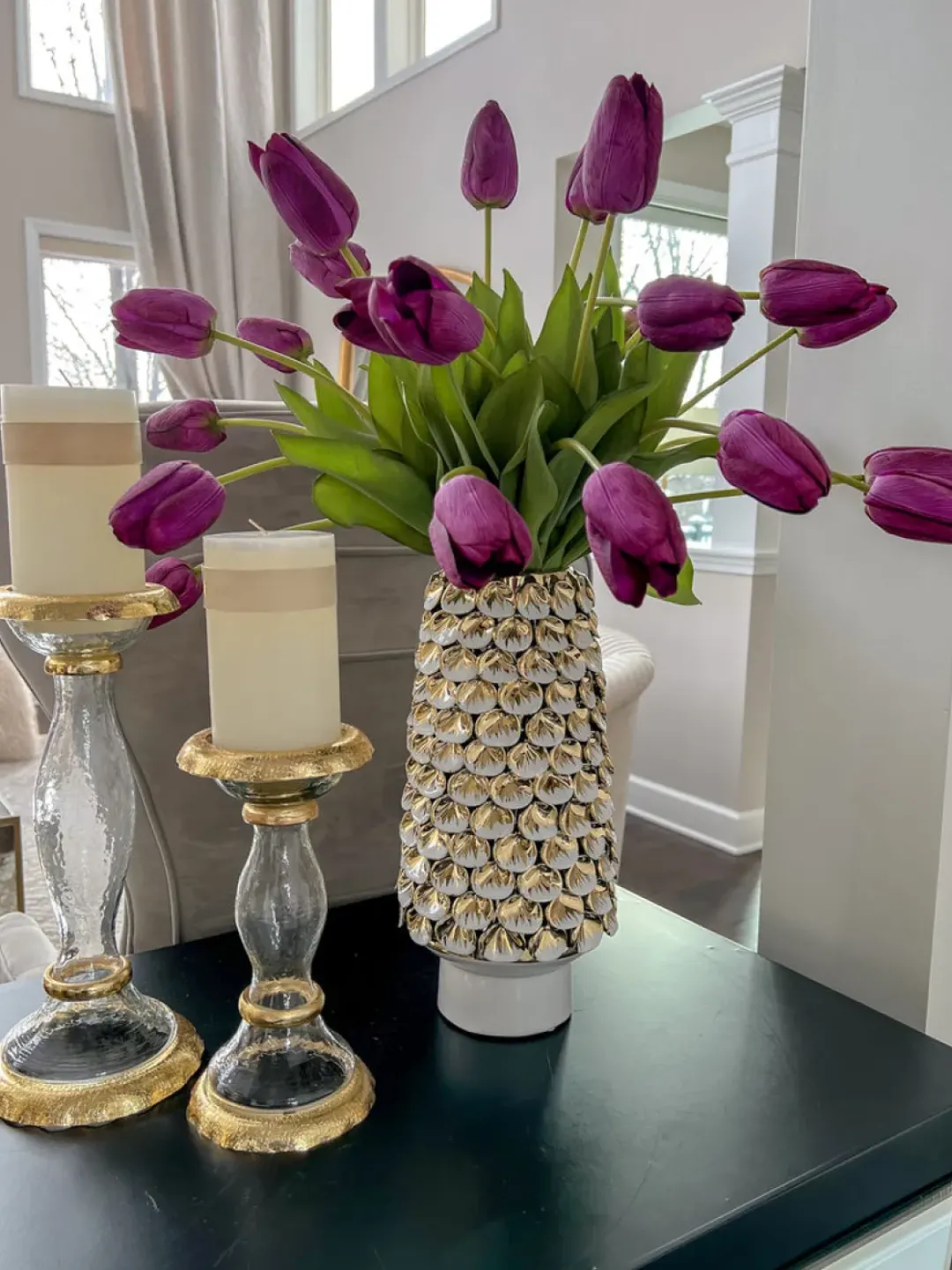 Inspire Me! Home Decor 27″ Pink Real Touch Tulip Stem New