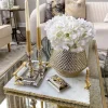 Inspire Me! Home Decor Purple Brushed Metallic Pillar Candle Fashion