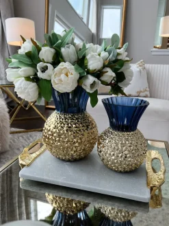 Inspire Me! Home Decor 13″ Real Touch White Peony, Tulip And Eucalyptus Bouquet Best