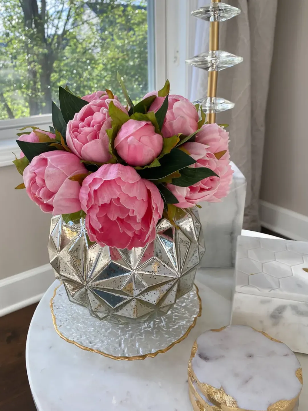 Inspire Me! Home Decor Real Touch Pink Tone Peony Bundle (3 Colors) Fashion
