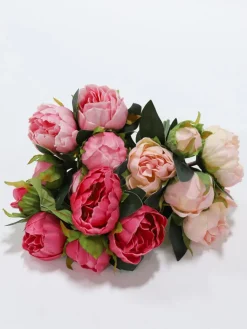 Inspire Me! Home Decor Real Touch Pink Tone Peony Bundle (3 Colors) Fashion