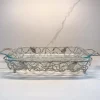 Inspire Me! Home Decor Rectangular Marble Tray With Metal Gold Branch Details Sale