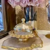 Inspire Me! Home Decor Rectangular Pyrex With Gold Branch Detailed Holder Discount
