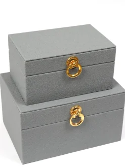 Inspire Me! Home Decor Rectangle Glass & Mirror Box With Gold Feather Detail (2 Sizes) Hot