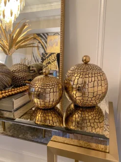 Inspire Me! Home Decor Round Decorative Mirror Tray With Gold Details Best