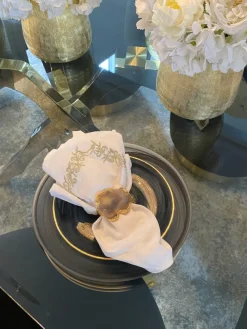 Inspire Me! Home Decor Round Dish With Cover And White Jeweled Flower Details (2 Colors) New