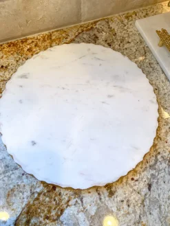 Inspire Me! Home Decor Round Marble Tray With Asymmetrical Inlay (2 Sizes) Sale