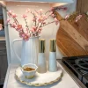 Inspire Me! Home Decor Round Marble Spoon Rest With Gold Trim Fashion