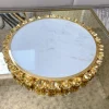 Inspire Me! Home Decor Round Marble Bowl W/ Gold Metal Base Clearance