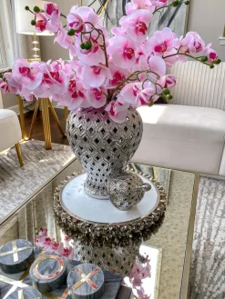 Inspire Me! Home Decor Round Marble Tray With Gold Edge And Metal Details Sale