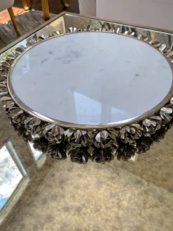Inspire Me! Home Decor Round Marble Tray With Gold Edge And Metal Details Sale
