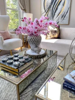 Inspire Me! Home Decor Round Marble Tray With Gold Edge And Metal Details Sale