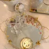 Inspire Me! Home Decor Round Marble Tray With Silver Floral Edge Hot