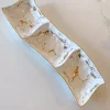 Inspire Me! Home Decor 3 Section Metallic Gold Marble Print Dish Discount