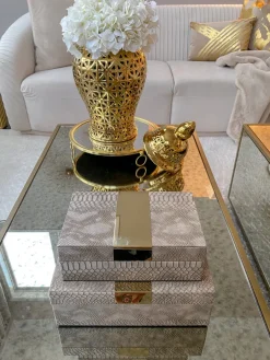Inspire Me! Home Decor Set Of 2 Birds With Gold Crowns New