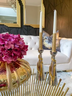 Inspire Me! Home Decor Set Of 2 Ceramic Beaded Candle Holders (2 Colors) Online