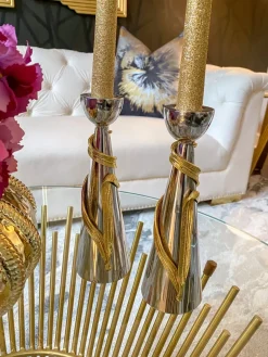 Inspire Me! Home Decor Set Of 2 Ceramic Beaded Candle Holders (2 Colors) Online