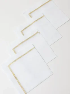 Inspire Me! Home Decor Set Of 4 Embroidered Border Napkins (2 Colors) Hot