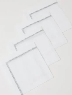 Inspire Me! Home Decor Set Of 4 Embroidered Border Napkins (2 Colors) Hot