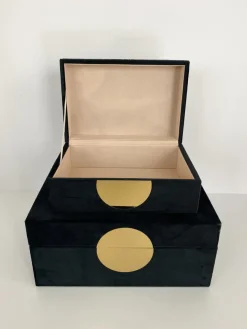 Inspire Me! Home Decor Set Of 2 Faux Leather Boxes W/ Gold Accent (2 Colors) Discount