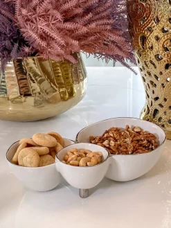 Inspire Me! Home Decor Set Of 2 Gold Hammered Snack Bowls Clearance