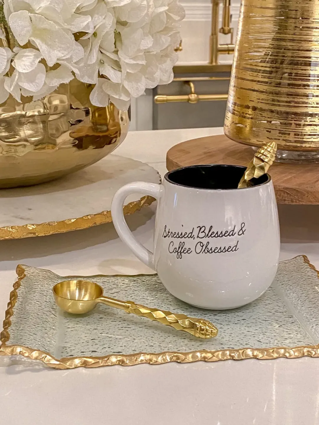 Inspire Me! Home Decor Set Of 3 Gold Flower Tea Spoons Discount