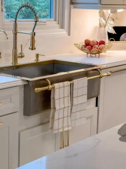 Inspire Me! Home Decor Set Of 2 Metallic Thread Gold Silver Dish Cloths Sale