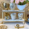 Inspire Me! Home Decor Set Of 2 White & Gold Tea Set Outlet