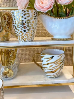 Inspire Me! Home Decor Set Of 2 White & Gold Tea Set Outlet