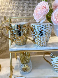 Inspire Me! Home Decor Set Of 2 White & Gold Tea Set Outlet
