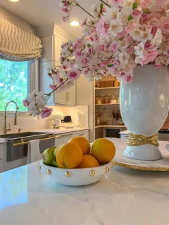 Inspire Me! Home Decor Silver And White Footed Bowl Fashion